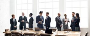 Business people in the meeting space venue