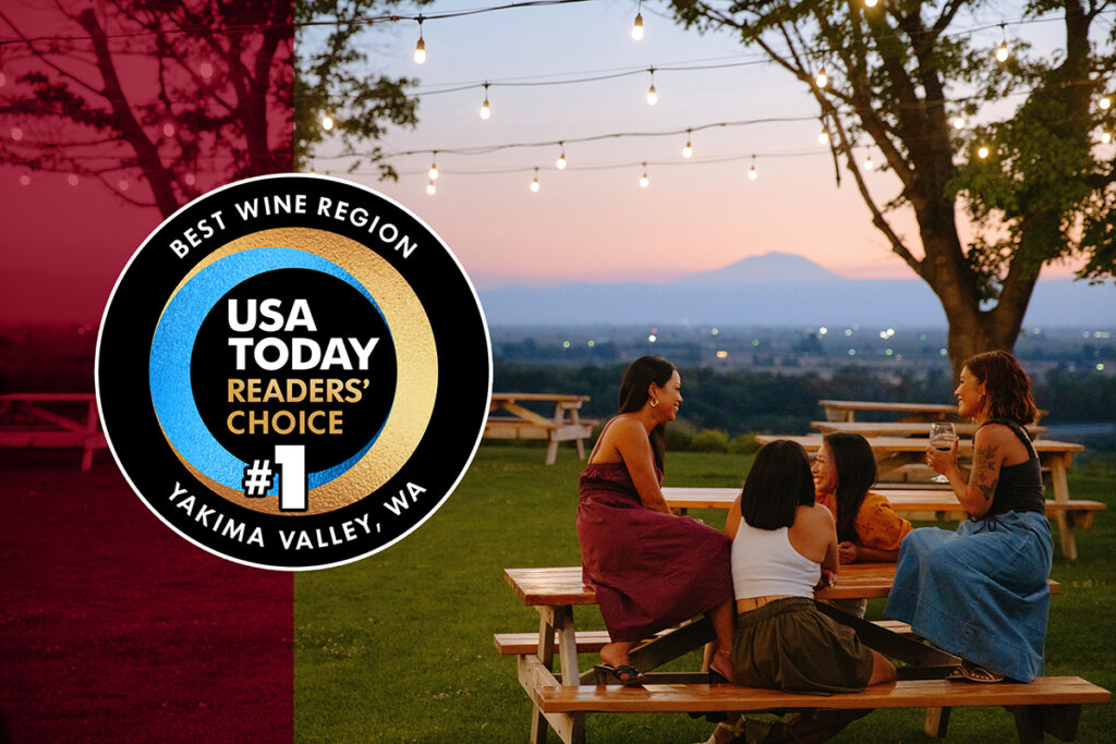 The Yakima Valley has been selected as the Number One Best Wine Region in USA TODAY’S 2024 10Best Readers’ Choice Awards.