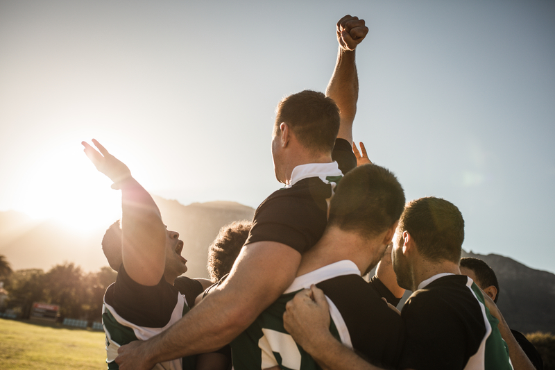 sports team celebrating